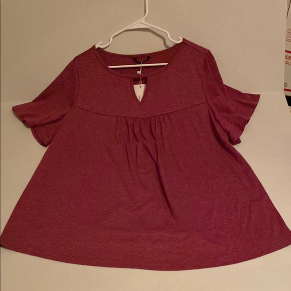 BloomChic Tops - BloomChic Purple Boxy Short Sleeve Blouse